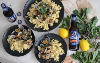 Beer Infused Couscous Clam Pilaf